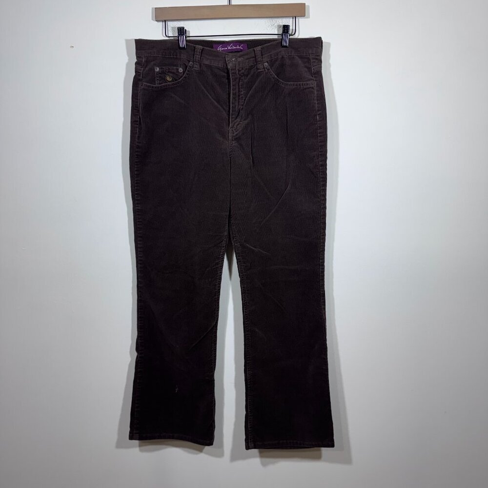 Gloria Vanderbilt Women's Corduroy Stretch Jeans High Rise Stretch Brown Size 14